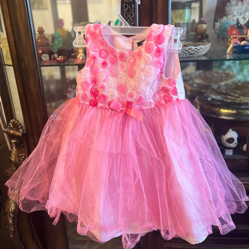 George Pink Rosette Kids Dress